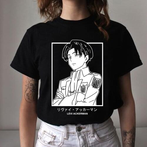 Attack on Titan AOT T-Shirt Men Cotton T Shirt Anime Ackerman Levi Clothes Anime Tops Tees