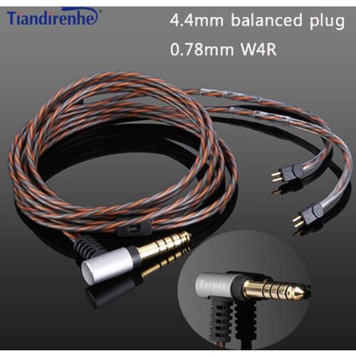 0.78-2pin headphone cable 3.5mm/2.5mm/4.4mm upgrade cable replacement line balance line audio cable single crystal copper