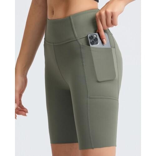 Short Workout Running Gym Leggings Biker Shorts Skims Sexy Sports Yoga High Wsist Tight Fitness For Women Side Pocket Booty 2020