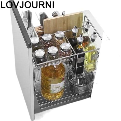 Mutfak Keuken Alacena Organizer Organizador Stainless Steel Cuisine Cocina Rack Kitchen Cabinet Cestas Para Organizar Basket