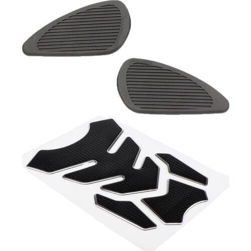 2 Set Tank Traction Pad Side Gas Knee Grip Protector & 3D Gas Cap Cover Decal Sticker for Yamaha YZF R1 2009-2014 - Black