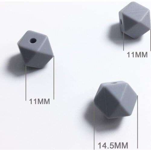NEW 10pcs 11mm Mini Hexagon silicone beads Baby Teether BPA Free DIY Necklace Pacifier Chain Baby Teething Care Infant
