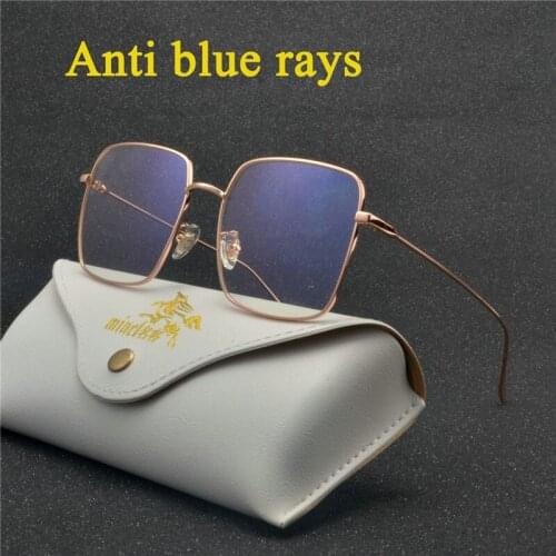 Anti Blue Glasses Women Men Ultra Light Resin Blue Light Blocking Computer Glasses Gaming Goggles Mens Metal Glasses Frame NX