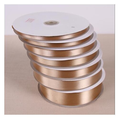 One Roll100Yards Champagne Silk Satin Ribbon For Wedding Party Decoration Gift Wrapping Apparel Accessories wholesales 6mm-50mm