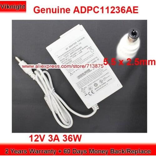 Genuine for NEC ADPC11236AE6 12V 3A AC Adapter 36W Charger with Plug Size 5.5 x 2.5mm Power Supply