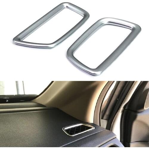 2Pcs Car Interior ABS Chrome Front Board AC Air Vent Outlet Molding Trim Cover Fit For Honda CRV CR-V 2012 2013 2014 2015 2016