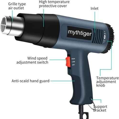 Industrial Heat gun pneumatic gun Shrink wrapping Air dryer for soldering hot air gun Variable Temperature Adjustable heating