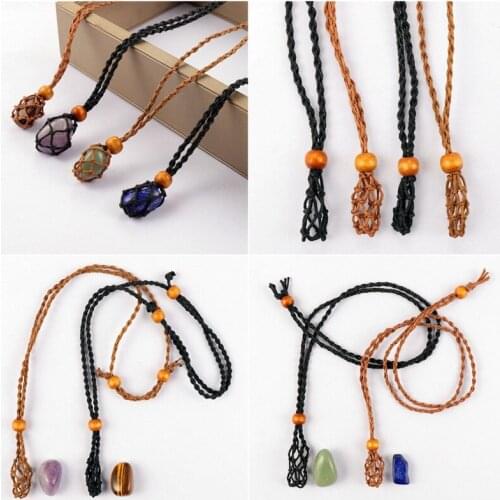 Empty Necklace Rope Jewelry DIY Cord Stone Necklace Stone Holder Crystal