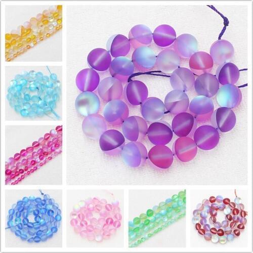 Frost Synthetical Moonstone 6-12mm Round Beads 15" 10colors,For DIYJewelry making!We provide mixed wholesale for all items