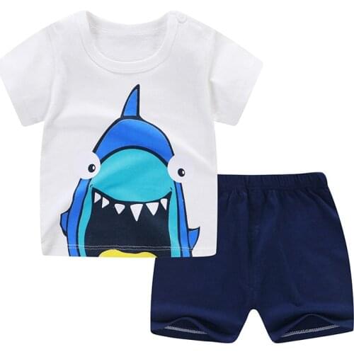 Summer Children Set Clothing Short Sleeve Shorts Set Pure Cotton Tshirt Boys Girls Baby Clothing Clothes Infant Toddler Outfit