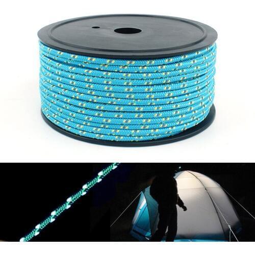New 50m Tent Rope Outdoor Camping Tent Awning Reflective Guyline Rope Guy Line Cord Paracord Outdoor Survival Tent Accessories