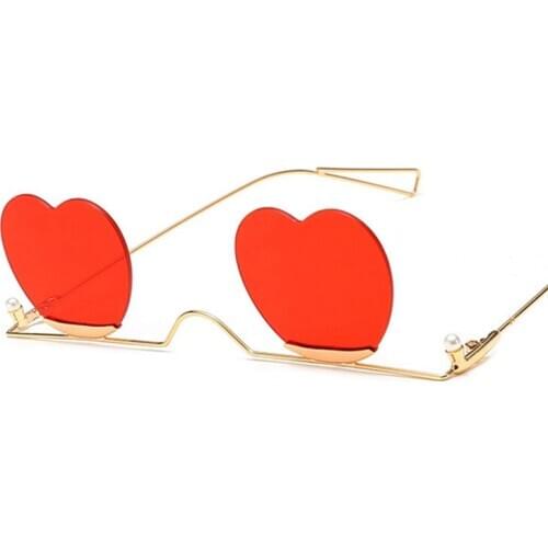 Veshion Personality Heart Shape Sunglasses Men Women Fashion Shades UV400 Vintage Glasses