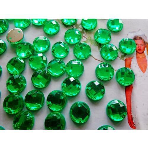 Zbroh 300pcs10mm Round flatback Green Sew on gem stones rhinestones Acryl crystal strass diamond hand sewing beads