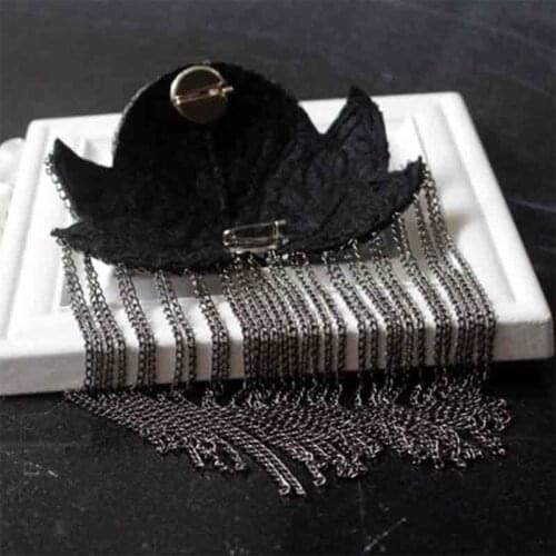 Women Kids Handmade Shoulder Badge Rhinestone Beaded Metal Tassels Epaulettes 62KE