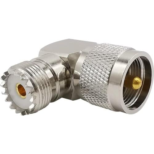1Pcs L Shape UHF Connector PL-259 PL259 UHF Male Plug to SO-239 SO239 Female Jack Right Angle 90 Degree RF Coaxial Adapter