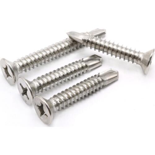 10 to 40 Pieces 304 Stainless Steel DIN7504 P st6.3 Cross recessed countersunk head drilling screws with tapping screw thread