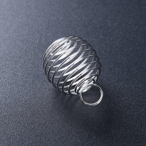 10pcs Spiral Cage Pendant Jewelry Findings Vintage Silver Plated Spiral Bead Cages Pendant DIY Necklace Bracelet Accessories
