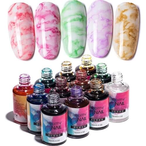 15ML Color Blooming Gel Nail Polish Marbling All For Nails Art Manicure Nail Glue Permanent Gel Nail Varnishes
