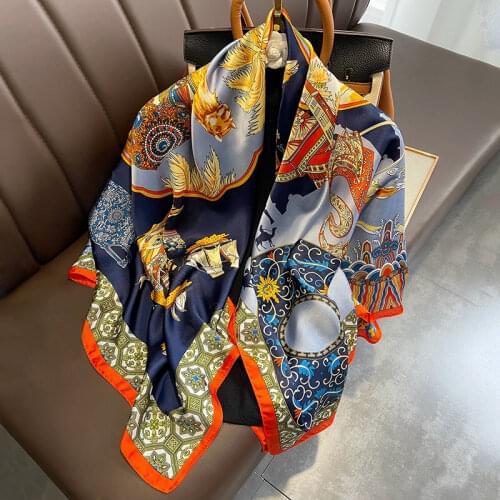2021 new spring female scarf high quality shawl silk fashion scarf headscarf beach sunscreen bag headscarf scarf 110X110
