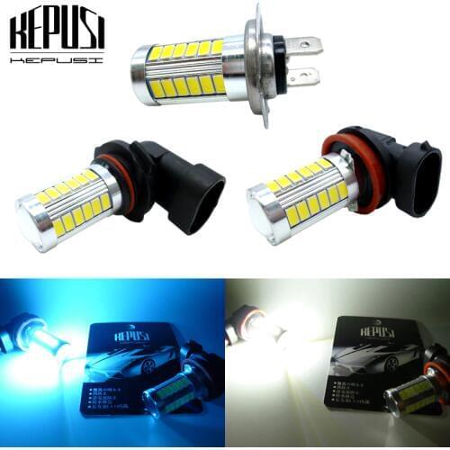 2x H11 H8 9005 HB3 9006 HB4 H7 Car LED Bulb Car Fog Lights W Driving lamp Day Running Lamp for Auto White Ice Blue 12V