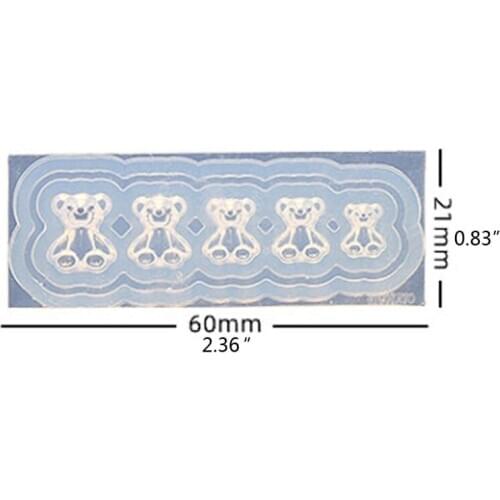 5Pc Silicone Mini Gummy Bear Mold Nail Art Resin Casting Mold Template Art Craft T4MD