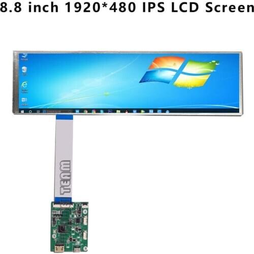 8.8 Inch Long Strip 1920*480 IPS Mipi Display AIDA64 Monitoring Sub Lcd HSD088IPW1 Secondary Screen Computer Display Case