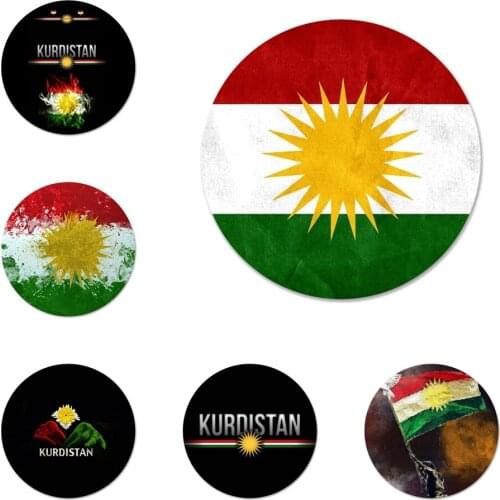 Kurdistan Flag Brooch Pin Cosplay Badge Accessories For Clothes Backpack Decoration Gift 58mm