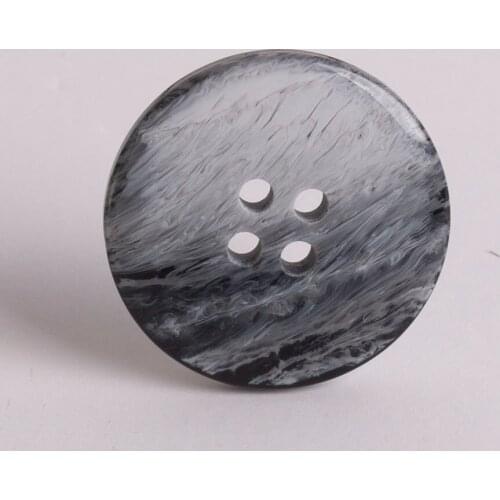 Ankanaturel Polyester Glossy Button 4 Holes Black Gray Brown Cream Buttons for Blouses Dresses Shirts