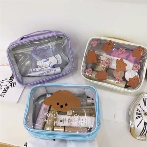 Bentoy Milkjoy Korea Cute Bear Dog Girls Cosmetic Case Large Capacity Make up Bag Home Storage Case Makeup