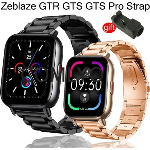 Stainless steel wristband for Zeblaze GTS PRO GTR GTS2 HYBRID Smart Watch Strap Bands Metal Adjustable Band Belt