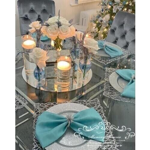 Center Pieces Round Mirror Plate for wedding good quality wedding centerpieces acrylic mirror candle plate christmas decorations