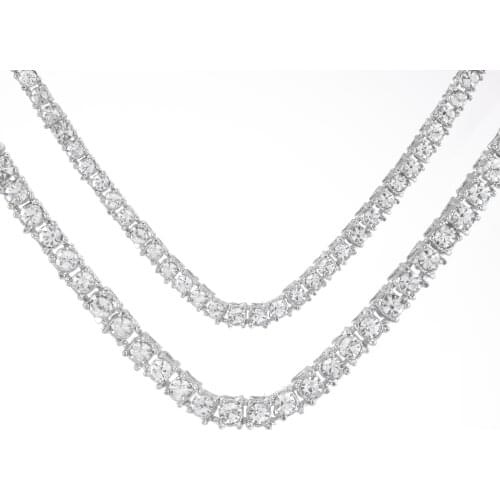 4MM Iced Out Tennis Bracelet Necklace Men Tennis Chain Fashion Hip-Hop Jewelry Women 16/18/20/24/30inch Choker Chain Gift