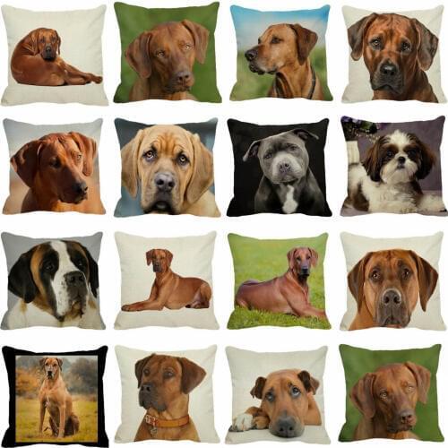 Animal Pattern Pillow Case Throw Pillowcase Cotton Linen Printed Pillow Covers for Office Home Textile