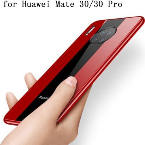 Fashion Tempered Glass Back Cover for Huawei Mate30 Case Metal Frame for Huawei Mate 30/30Pro Shell Bag free Screen Protector