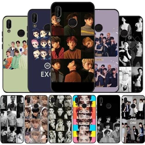 EXO black Phone Case for huawei P40 P30 P20 P10 Pro P9 Lite nova 4E 6SE Psmart 2 2019 Y6 9 Prime cover