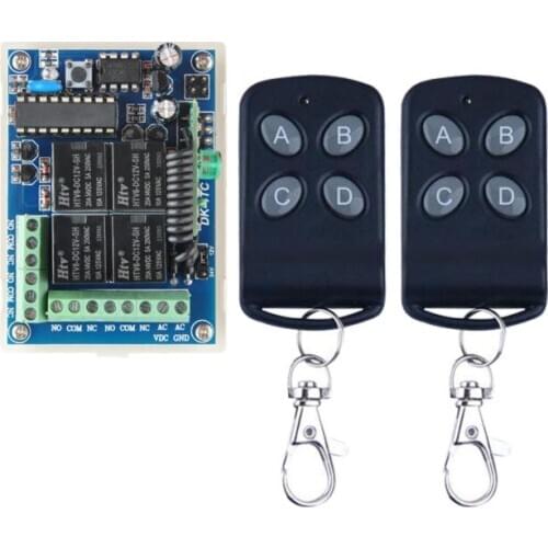 DC 12V 24V 10A Relay Wireless Remote Control Switch Receiver Transmitter Learning Normally Open/Closed Door Access Light LED
