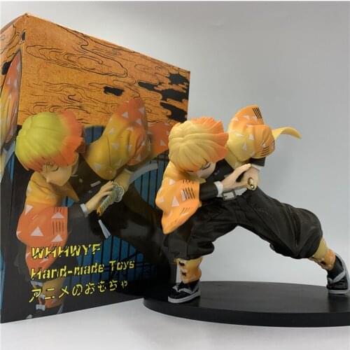 Demon Slayer Agatsuma Zenitsu Thunder Breath Fighting Ver. Classic Scenes PVC Action Figure Tanjirou Nezuko Inosuke Model Gift