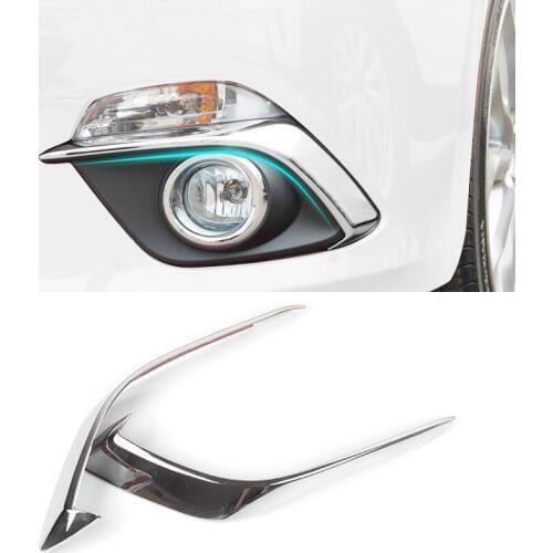 For Mazda 3 BM Axela 2014 2015 2016 Chrome Front Fog Light Lamp Cover Trim Foglight Garnish Strip Bumper Eyebrow Eyelid Molding