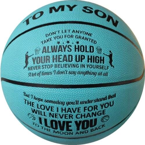 To My Son - I Love You To The Moon And Back - Basketball Light Blue