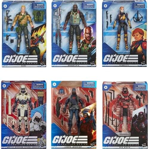 Hasbro G.i.joe 6-Inch Action Figure Snake Eyes Strom Shadow Duke Cobra Commander Model Gift for Kids Boy Toy Collection Series