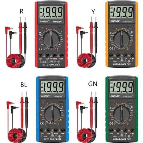 Electric Handheld Tester Meter AN9205A AC DC LCD Display Multitester Digital Multimeter Multimetro Ammeter