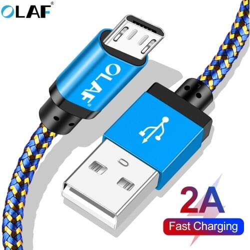 OLAF Micro USB Cable 1M/2M/3M Braided Data Sync USB Cord For Samsung S7 Xiaomi Huawei LG HTC Fast Charging Microusb Phone Cables