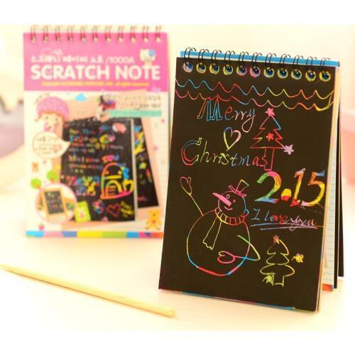 Painting Note Black Amused Cardboard Creative DIY Draw Sketch Notes Students Notebook Zakka Material School Art Supplies H6626