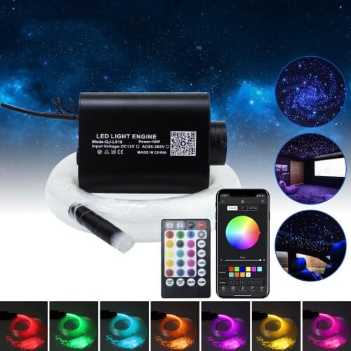 LED Fiber Optic Star Ceiling Light Kit Mixed 335 strands(0.75+1.0+1.5mm)*3M/4M &16W RGBW Optic Fiber Light Engine DIY Lighting