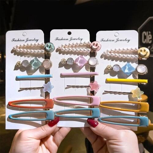 Korea Hair Pin Pearl Women Hair Clip Pin Set Barrette Headwear Hair Accessories Hair Jewelry Sets Ornament Metal Haripins