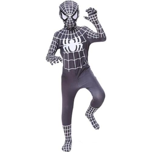 Spider Boy Cosplay Halloween Costume Childrens Costume Black Spider Adult-Man Jumpsuits Kids Party Dress Up New