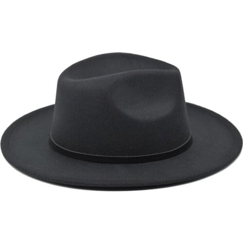 Men Women Fedora Hat Vintage Imitation Woolen Winter Felt Fashion Jazz Classic British Panama Gift Travel Chapeau Wide Brim