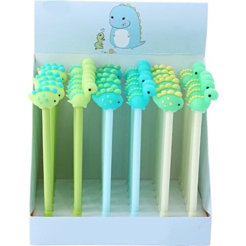 Pack of 3 Creative Black Gel Pen Creative Dinosaur Pen Refillable Durable Medium Point for Children Drawing Writing
