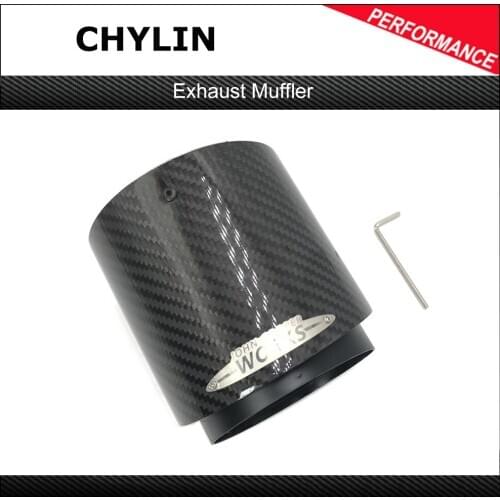 Black Chrome and Carbon Fiber Muffler Tip Fit for Mini Cooper Exhaust Tip R55 R56 R57 R58 R59 R60 R61 F54 F55 F56 F57 F60