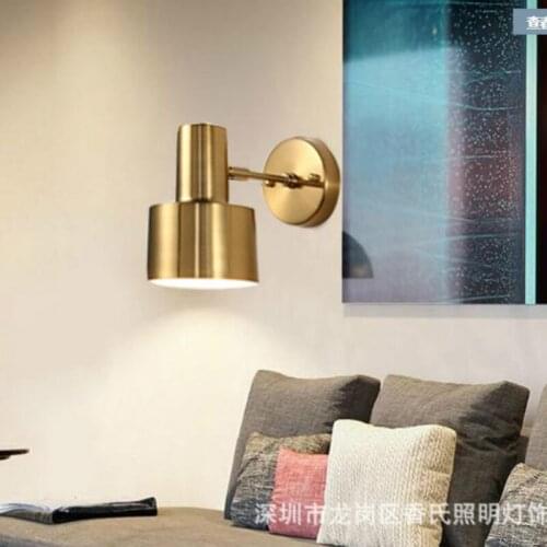 Bedroom bedside wall lamp gold creative minimalist modern living room aisle bathroom wall lamp E27